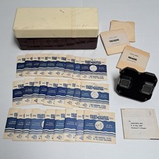 vintage Sawyer's View Master Lot 27 Reels Stereoscope Storage Box 1940's Travel