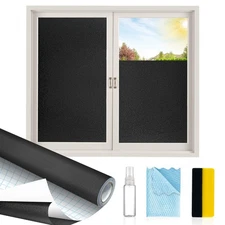 MAGIDEKOR Total Blackout Window Privacy Film with Installation Tools, 100% Li...