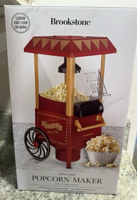Brookstone Red Hot-Air Popcorn Maker Machine - Makes Up to 4-6 Cups - Oil-Free