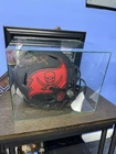 Tom Brady Signed Full Size Helmet Bucs Fanatics COA With Glass Wall Display