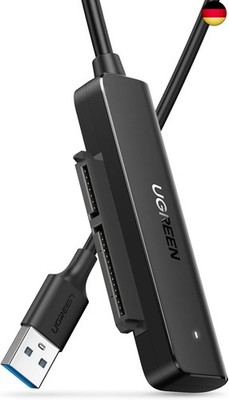 UGREEN USB 3.0 SATA Adapter für 2.5 Zoll SSD und HDD Festplatten SATA auf USB
