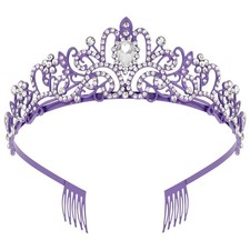 Didder Purple Tiara Crown Headband Princess Crowns for Women Girls with Combs...