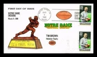 DR JIM STAMPS US COVER KNUTE ROCKNE NOTRE DAME FOOTBALL FDC COLLINS HAND PAINTED