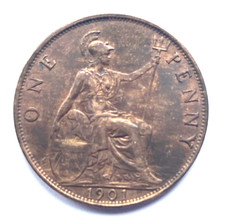 1901 Penny - Victoria British Bronze Coin - Nice Example