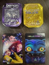 McDonald's KPop Demon Hunters Huntrix Meal 2 UNOPENED SAUCE  SEASONING, 2 CARDS