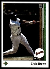 Chris Brown 1989 Upper Deck #193 Padres MLB READ FREE SHIPPING AutographDen