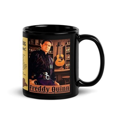 Freddy Quinn Country-Western Music 11oz New Premium Black Glassy Cup FAN!