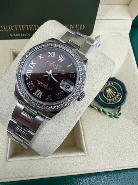 ROLEX CHOCOLATE DATEJUST STONE
