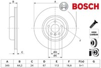 2X Bremsscheibe Bosch 0986479J71 2 Bremsscheiben Hinterachse Hinten FüR BMW