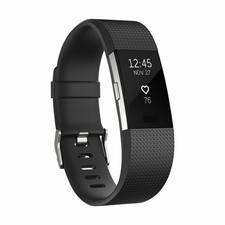Fitbit Charge 2 Heart Rate Monitor Fitness Tracker Wristband - Black Small