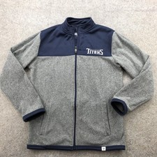 Tennessee Titans Jacket Mens Medium Gray Fleece NFL Football Full Zip Fanatics