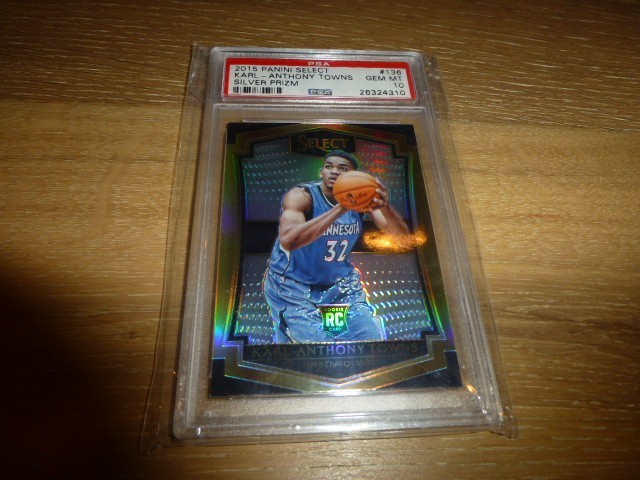 2015 Panini Select SILVER Prizm Karl-Anthony Towns RC #136 PSA 10 GEM MT Rookie