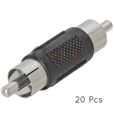 20 Pack RCA Male to Male Coupler RCA Plug Connector Video Audio Cable Extender