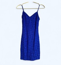 STEPPIN OUT New York True Vintage Evening Blue Dress UK 6 US 2 Above Knee