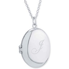 Sterling Silver 'J' Initial Locket Necklace Dainty Fashion Style Women's Luxury