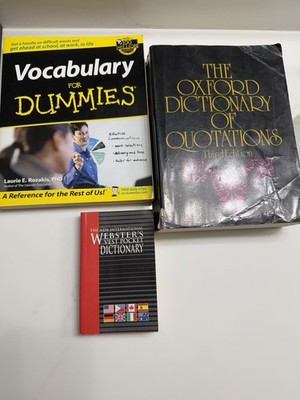 Vocabulary for Dummies Oxford Quotations Webster s Dictionary 3-Book Lot