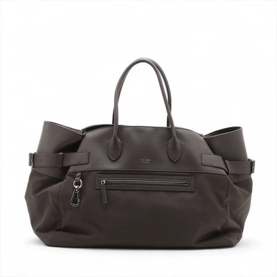 The Row Margaux 17 INSIDE OUT Nylon & Leather Tote bag Brown