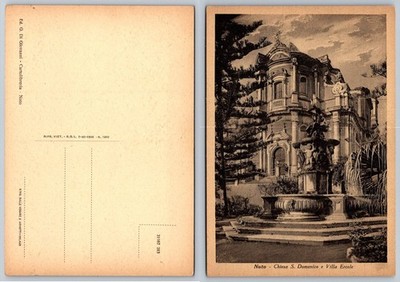 Noto Italy Chiesa San Domenico & Villa Ercole Vintage Postcard 1920s Italian
