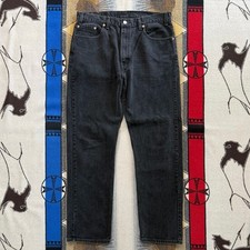 Vintage Men  s Levi  s 505 Black Denim Jeans Size 38x33 Regular Straight Fit