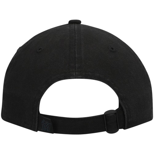 Men's New Era Miami Marlins Black on Black Core Classic 9TWENTY Adjustable Hat - Picture 4 of 5