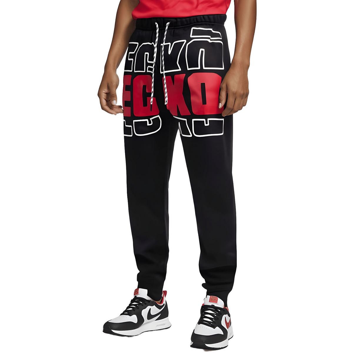 Ecko без подкладки Мужские черные флисовые брюки для бега трусцой с логотипом Plus 3XL BHFO 6821 4190₽