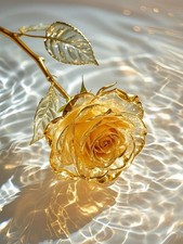 5D Flower DIY Diamond Art Kits for Adults,Golden Rose Diamond Paintings Kit