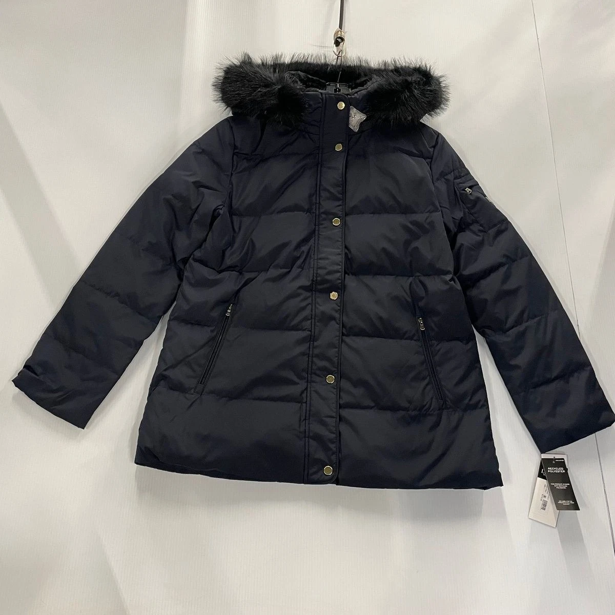 LAUREN RALPH LAUREN Faux-Fur Hooded Puffer Coat Women's Size L Black
Opens in a new window or tab