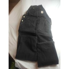 Carhartt Mens Black Duck Bib Overalls R01 Workwear Cotton Canvas 38x31
