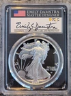 2021-W American Silver Eagle Type 2 PCGS PR70 DCAM FDOI Emily Damstra Signed