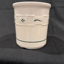 Longaberger Woven Traditions One Quart/Qt Crock, Green, Made In USA