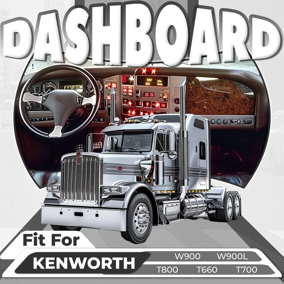 Panel de ajuste de tablero cromado de grano de madera para Kenworth W900 T800 T660 Foto 2 de 4