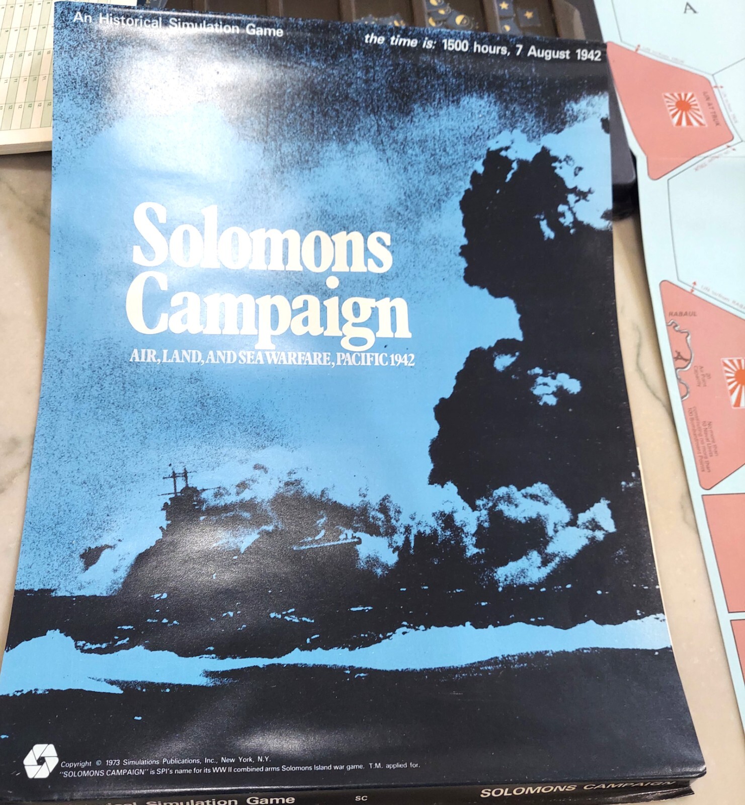 RARE SPI 1973 SOLOMONS CAMPAIGN Air Land & Sea Warfare Pacific '42 COMPLETE tray