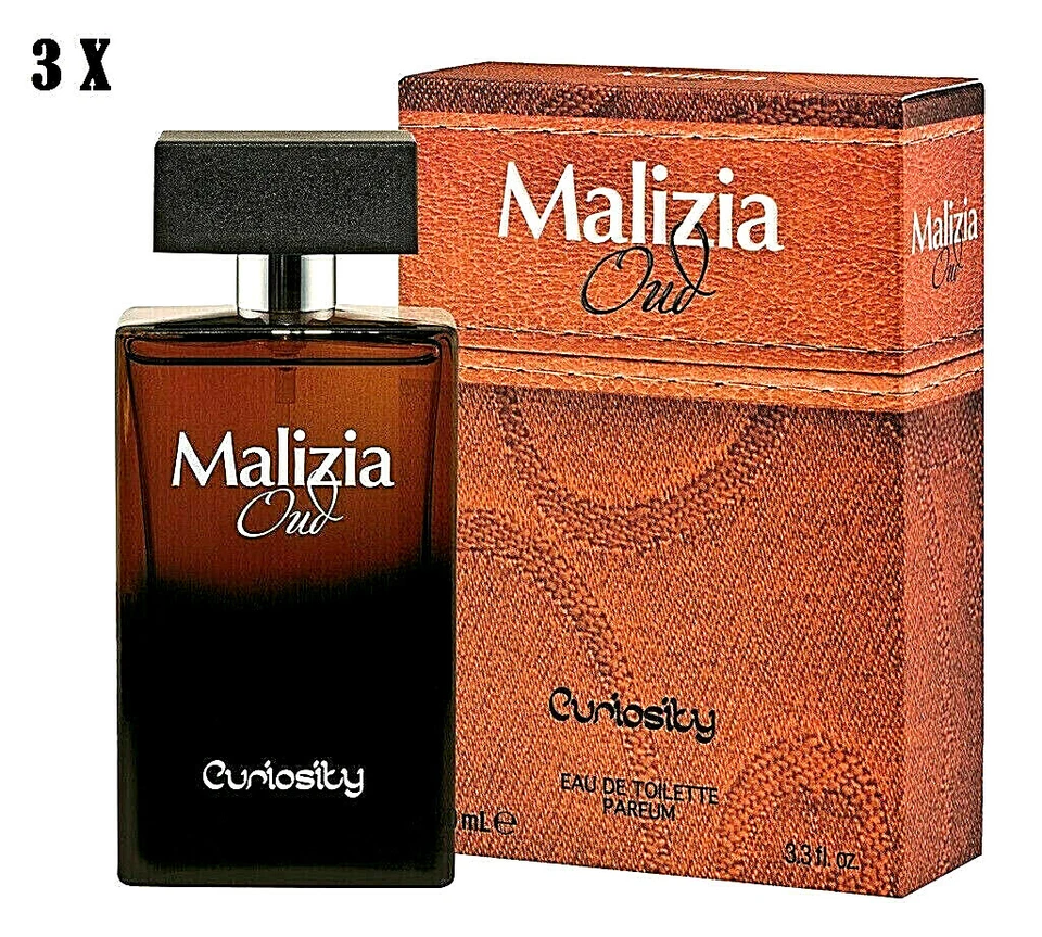 MALIZIA OUD Curiosity Eau de Toilette Parfum for Man 3 x 100ml