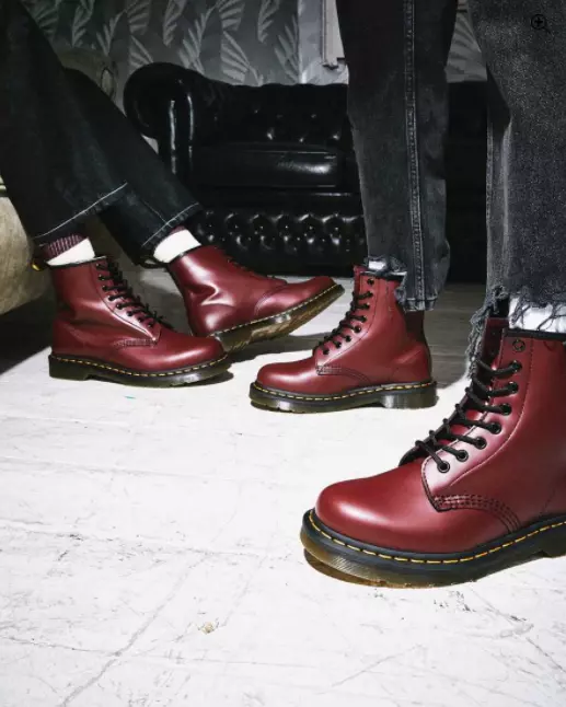 Dr. Martens 1460 Smooth Leather Lace Up Boot Cherry Red NEW