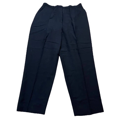 Pantalones de vestir Charter Club para mujer forrados delanteros planos azul marino liso talla 16 Foto 2 de 4
