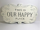 Happy Place Tin Wall Sign Rustic Farmhouse Decor Embossed Metal Home Accent