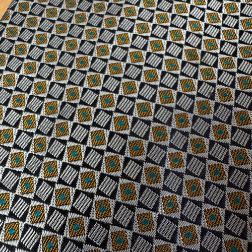 Robert Talbott Best Of Class Tie Geometric Small Squares Silver Gold Silk USA - Picture 3 of 7