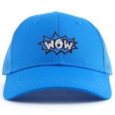 Youth Kid's Wow Patch Youth 6 Panel Trucker Baseball Cap - FREE SHIPPING