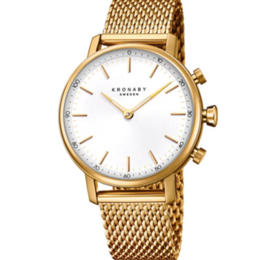 KRONABY CARAT S0716/1 WHITE WATCH WITH STEEL STRAP, WOMEN