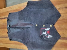 Vintage Mickey Unlimited leather/suede vest size small