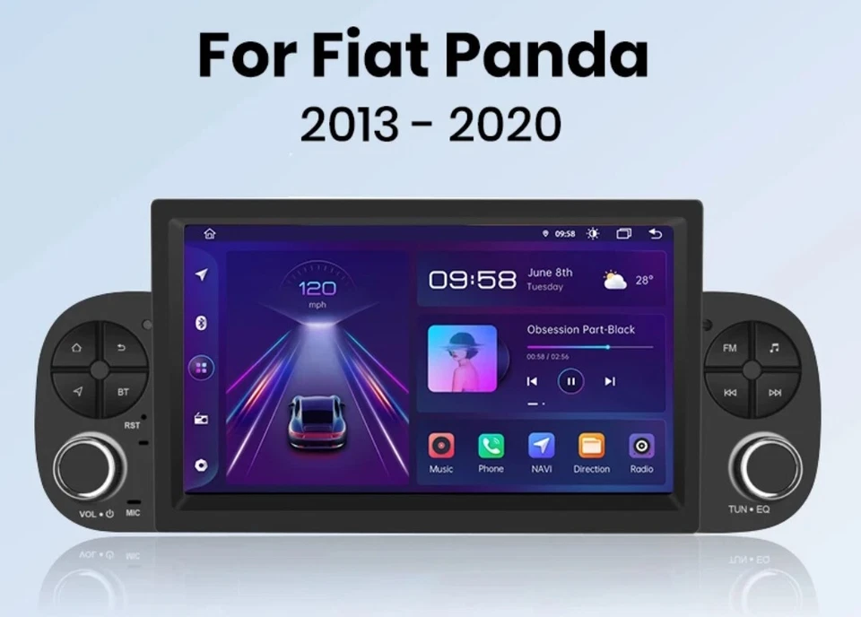 RADIO PER FIAT PANDA 312 7" BLUETOOTH USB MP5 GPS WI-FI ANDROID CARPLAY - Immagine 2 di 4