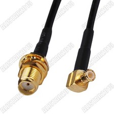 SMA Female Jack Bulkhead to MCX Male Plug Right Angle RF Coax Cable RG174 WiFi