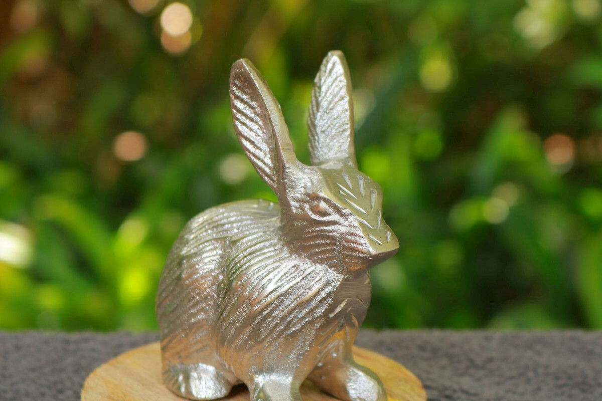 Bunny Figure Rabbit Statue Art sculpture Vintage Gift Unusual Prop