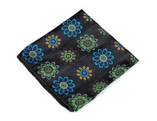 Lord R Colton Masterworks Pocket Square - Miharashi Space Black Silk - 75 New