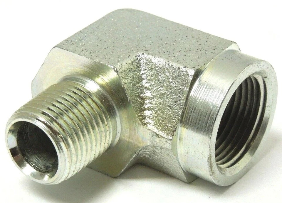 3/4" Male NPTF x 3/4" Female NPTF 90° Elbow Plated Steel Hydraulic 5502-12-12 - Image 3 of 4