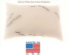 Bamboo Shredded Memory Foam Pillow,Made In USA,Queen,King,Standard,Travel