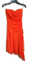 WINDSOR Orange Cocktail Party Dress Asymmetrical Hem Size M MEDIUM