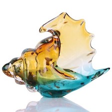 Blown Glass Conch Statue Coastal Home Decor Sea Shells Glass Conch Horn Sculptur