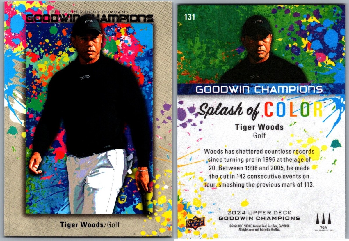 2024 UPPER DECK GOODWIN CHAMPIONS SPLASH OF COLOR - TIGER WOODS