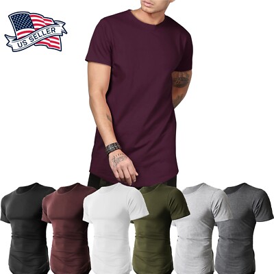 Mens HIPSTER Shirts ZIPPER Hip Hop Longline Casual Slim Fit Premium Urban